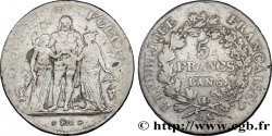 5 francs Union et Force, Union serré, avec un gland intérieur du haut et gland extérieur 1798 Perpignan F.288/80