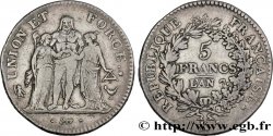 5 francs Union et Force, Union desserré, avec glands intérieurs et gland extérieur 1799 Bordeaux F.291/23