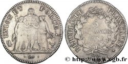 5 francs Union et Force, Union desserré, avec gland intérieur du bas et gland extérieur 1798 Bordeaux F.293/1