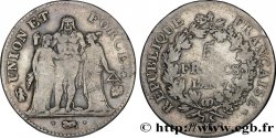 5 francs Union et Force, Union desserré, seulement gland extérieur 1799 Bayonne F.295/8