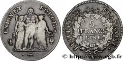 5 francs Union et Force, Union serré, gland intérieur haut, gland extérieur, petite feuille 1798 Paris F.288/35