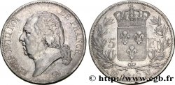 5 francs Louis XVIII, tête nue 1816 Toulouse F.309/9