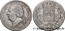 5 francs Louis XVIII, tête nue 1820 Rouen F.309/50