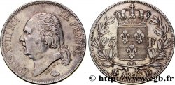 5 francs Louis XVIII, tête nue 1823 Lyon F.309/79 TTB48 