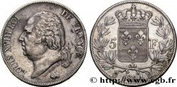 5 francs Louis XVIII, tête nue 1824 La Rochelle F.309/91