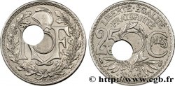25 centimes Lindauer, maillechort, perforation décentrée 1939  F.172/3 var.