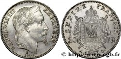 Faux de 20 francs or Napoléon III, tête laurée en platine 1867 Paris F.532/15
