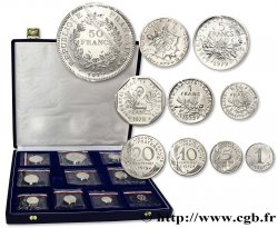 Coffret de 10 piéforts argent : 50, 10, 5, 2, 1 et 1/2 francs et 20, 10, 5 et 1 centimes 1979 Pessac GEM.292 CPA11