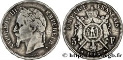 Faux de 5 francs Napoléon III, tête laurée 1862 Paris F.331/3 var. F18 
