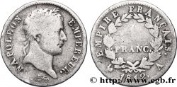 1 franc Napoléon Ier tête laurée, Empire français 1812 Paris F.205/42 B13 
