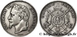5 francs Napoléon III, tête laurée 1868 Strasbourg F.331/13