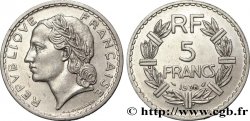 5 francs Lavrillier, nickel 1938  F.336/7