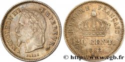 20 centimes Napoléon III, tête laurée, grand module 1868 Strasbourg F.150/5
