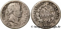 Demi-franc Napoléon Ier tête laurée, République française, buste fin 1808 Perpignan F.177/13 TB15 