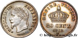 20 centimes Napoléon III, tête laurée, grand module 1868 Strasbourg F.150/5