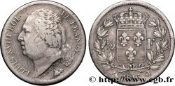 1/2 franc Louis XVIII 1816 Perpignan F.179/6 TB30 