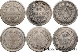 Lot de six pièces de 50 centimes Louis-Philippe n.d. n.l. F.183/-