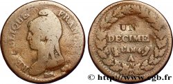 Un décime Dupré, modification du 2 décimes 1796 Paris F.127/1