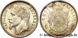1 franc Napoléon III, tête laurée 1866 Strasbourg F.215/4 SUP60 
