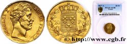 20 francs or Charles X, matrice du revers à quatre feuilles et demie 1827 Paris F.520/6 SUP58 PCGS