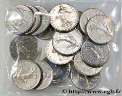 Lot de 17 pièces de 1/2 franc Semeuse - - F.198/- TTB/FDC 