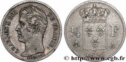 1/4 franc Charles X 1825 Paris F.164/1 TTB45 