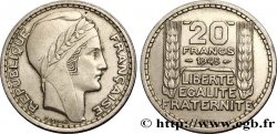 Essai de 20 francs Turin en cupro-nickel, rameaux courts 1945  Maz.2745  MBC50 