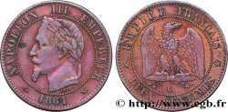 Deux centimes Napoléon III, tête laurée 1861 Bordeaux F.108A/3