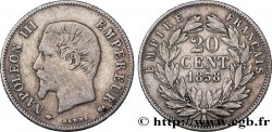 20 centimes Napoléon III, tête nue 1858 Paris F.148/10