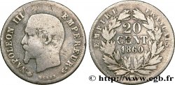 20 centimes Napoléon III, tête nue 1860 Strasbourg F.148/15