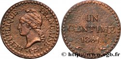 Un centime Dupré, IIe République 1851 Paris F.101/8