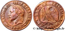 Un centime Napoléon III, tête laurée 1862 Strasbourg F.103/5