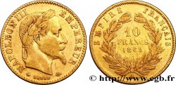 10 francs or Napoléon III, tête laurée, hybride à petit 10 1862 Paris F.507/1