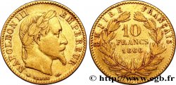 10 francs or Napoléon III, tête laurée, type définitif à grand 10 1866 Paris F.507A/12