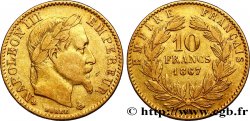 10 francs or Napoléon III, tête laurée, type définitif à grand 10 1867 Strasbourg F.507A/16