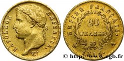 20 francs or Napoléon tête laurée, Empire français 1814 Paris F.516/39 TTB45 
