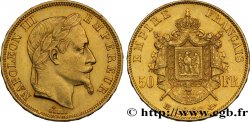 50 francs or Napoléon III, tête laurée 1866 Strasbourg F.548/7 TTB50 