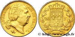 20 francs or Louis XVIII, tête nue 1817 Perpignan F.519/8 TTB42 