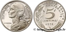 Piéfort argent de 5 centimes Marianne 1978 Paris F.125/14 PP