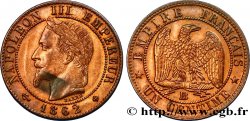 Un centime Napoléon III, tête laurée, grand BB 1862 Strasbourg F.103/6