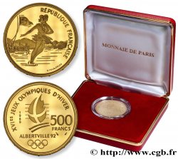 Belle Épreuve Or 500 francs - Albertville, patinage artistique n.d. Pessac F5.1800 1 FDC68 