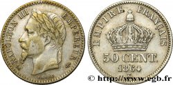 50 centimes Napoléon III, tête laurée 1864 Bordeaux F.188/4