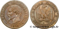 Deux centimes Napoléon III, tête nue 1855 Bordeaux F.107/34
