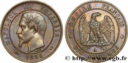 Dix centimes Napoléon III, tête nue 1855 Paris F.133/20