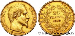 20 francs or Napoléon III, tête nue 1859 Strasbourg F.531/16