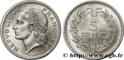 5 francs Lavrillier, aluminium, 9 ouvert 1945  F.339/3