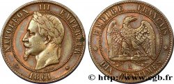 Dix centimes Napoléon III, tête laurée 1861 Paris F.134/4