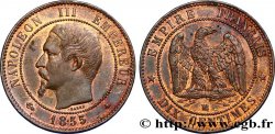Dix centimes Napoléon III, tête nue, différent ancre 1855 Strasbourg F.133/24