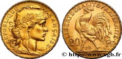 20 francs or Coq, Liberté Égalité Fraternité 1907 Paris F.535/1 SUP55 