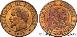 Cinq centimes Napoléon III, tête nue 1855 Strasbourg F.116/20 VF30 